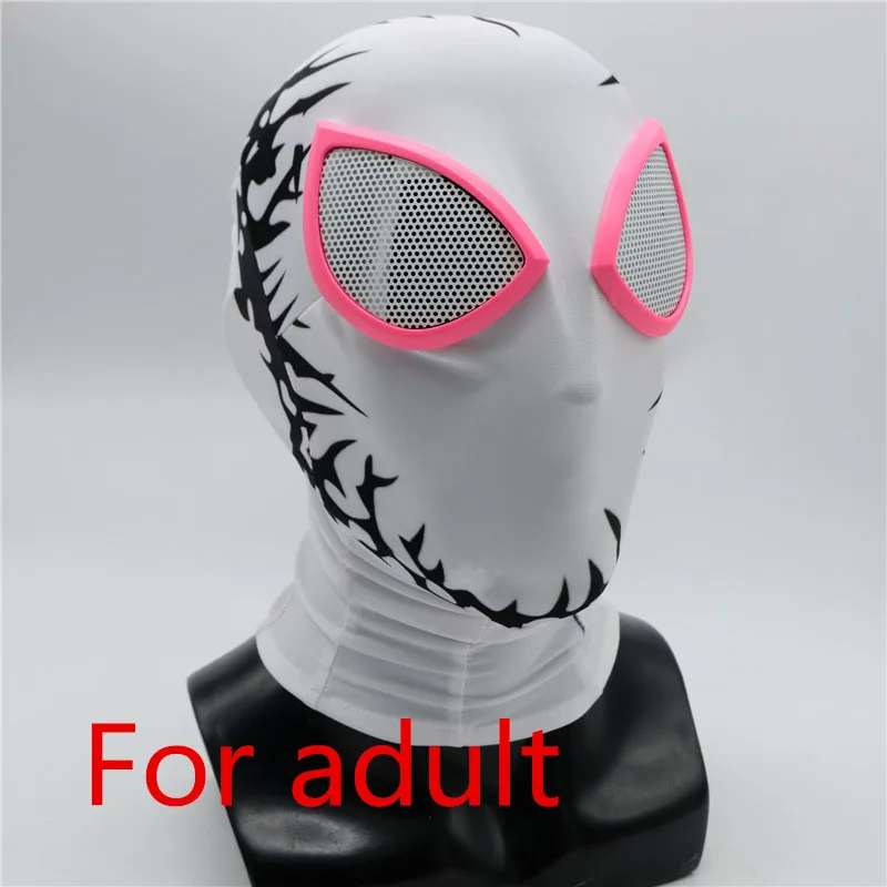 Mask adult Фильм Venom Человек паук костюм Гвен Стейси косплэй маска магия супергероя Zentai Боди Комбинезоны для женщин взрослых детей - Цвет: Mask adult