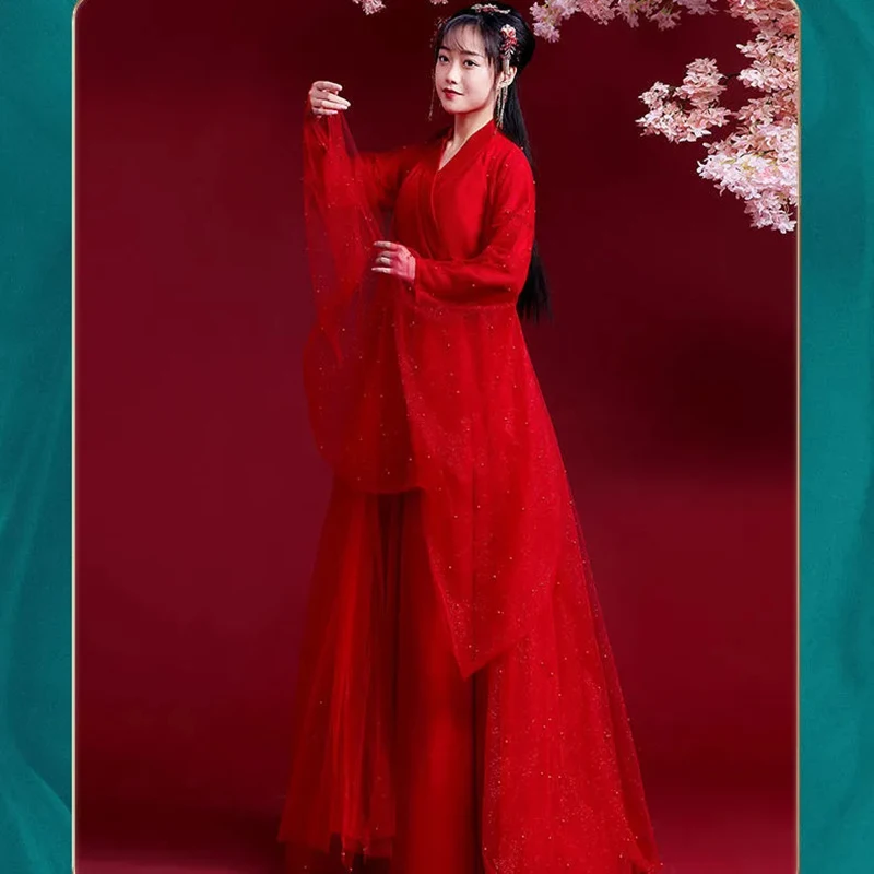 Новинка платье ханьфу костюм для народных танцев традиционный китайский