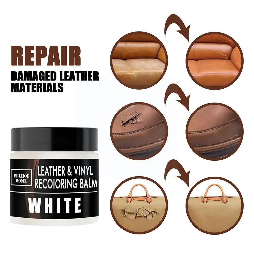 

50ml Leather Repair Cream Filler Compound For Leather Cleaning Burns Home Restoration Practical Tools Cracks Hole Household S4F6