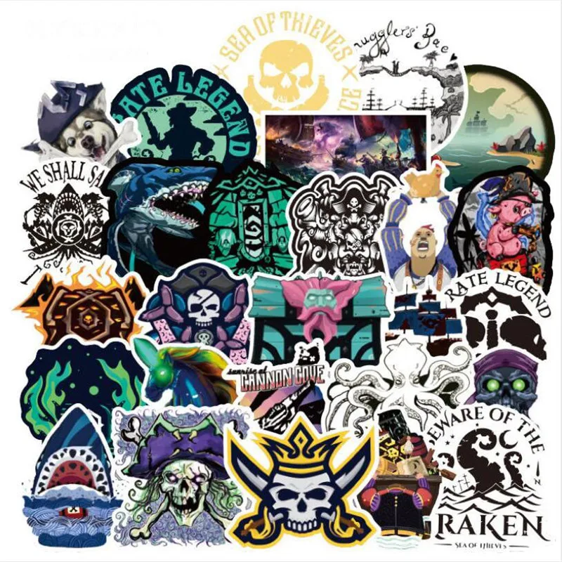 

10/30/50PCS Pirate Ship Trolley Cartoon Cute Car Bicycle Mobile Phone Case Waterproof Guitar Skateboard Graffiti Stickers