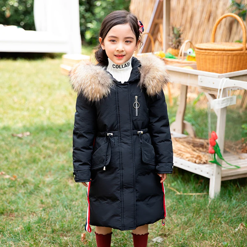 2019 модные зимние пуховики для девочек теплые детские парки пальто из