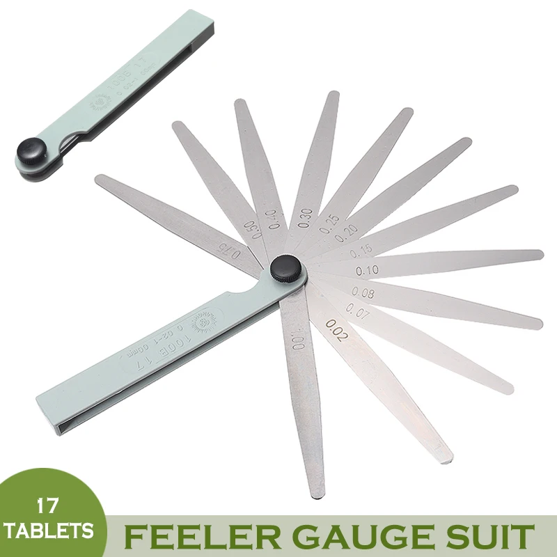 

1Pcs Carbon Steel Metric Feeler Gauge Gap Filler 0.02-1.0mm 17 Blade Thickness Measurement Layout Tool 10cm Length