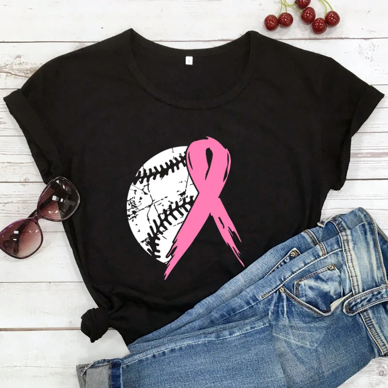 Женская футболка с лентой для бейсбола женская осмотра здоровья женский летний