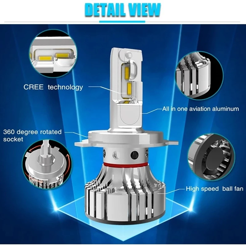 72W фары для 12000LM F2 H4 H7 H8 H11 h13 автомобиля светодиодный фары для шарика противотуманного фонаря F2 H7 H11 H8 9005 9006 H1 880 фары для автомобиля Kit противотуманные фары