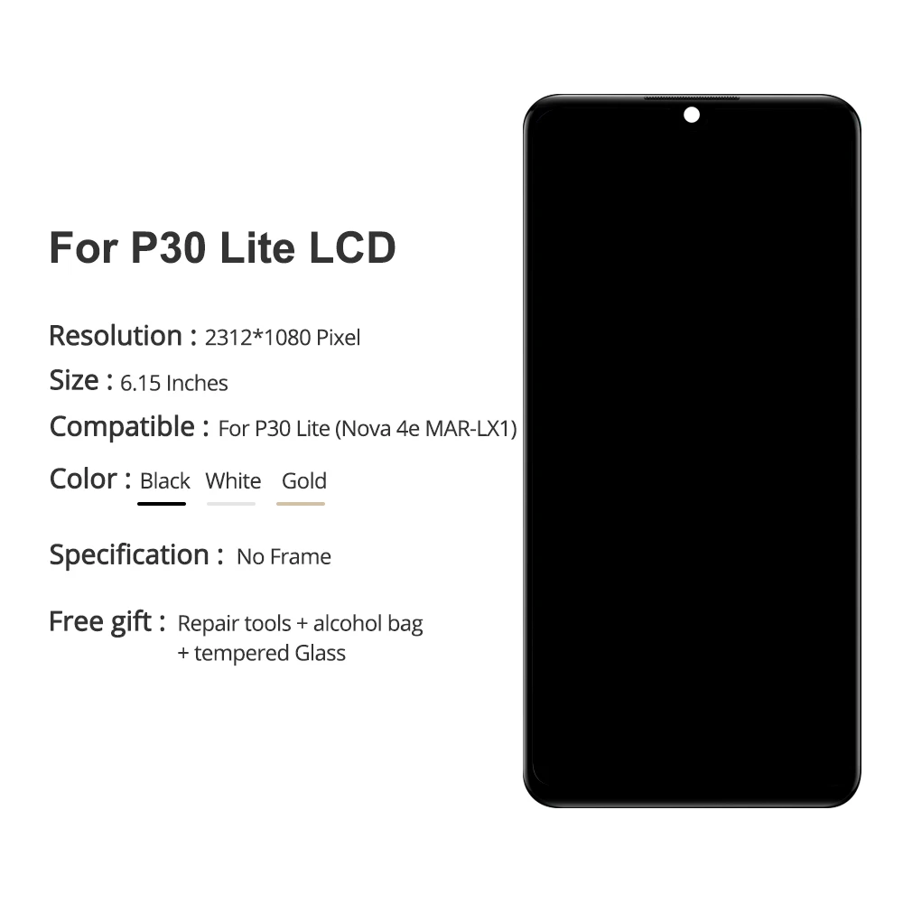 Оригинальный ЖК дисплей 6 15 дюйма для Huawei P30 Lite/ Nova 4E сенсорный экран дигитайзер в