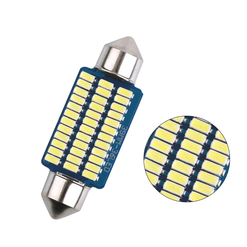 2X Festoon Car LED Lights Ice Blue Warm White C5W 31-36-39-41MM License Plate Lamp DC 12V Auto Dome Light led Interior Room Bulb |