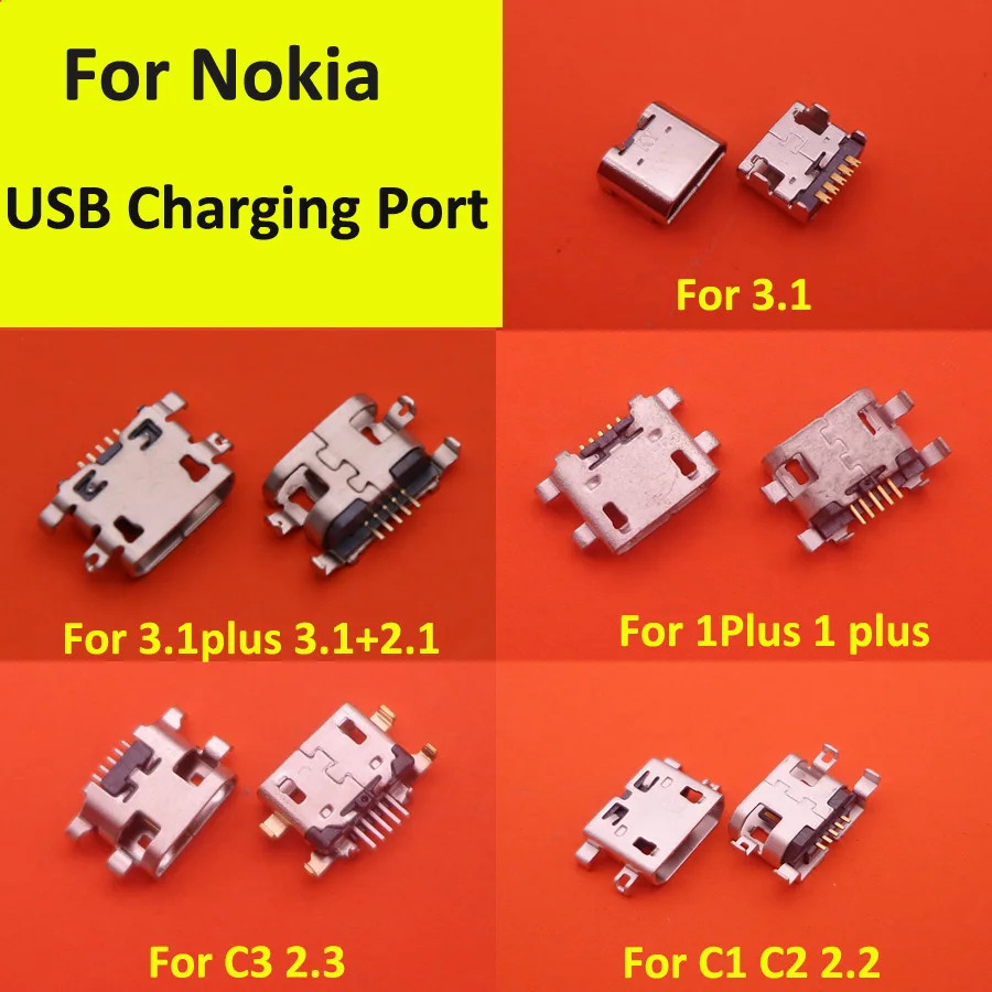 10 шт. Usb зарядное устройство Micro Charging Doct порт Разъем для Nokia 1 Plus 3 C1 C2 2 + C3 TA-1080 разъем