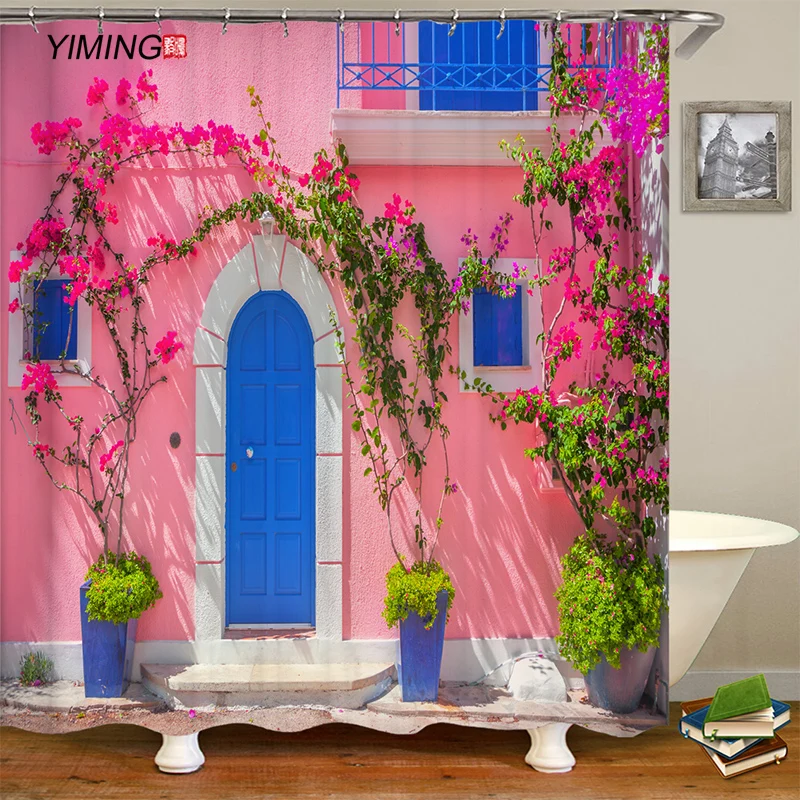 Занавеска для душа из полиэстера водонепроницаемая с 3D-принтом | Дом и сад