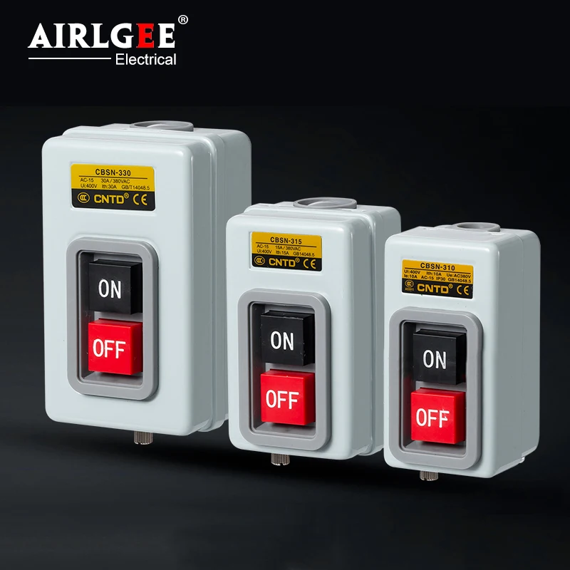 

Start Push Button Switch AC220V 380V 3 phase BS211B BS216B BS230B Motor Control Start Stop ON-OFF 3.7KW