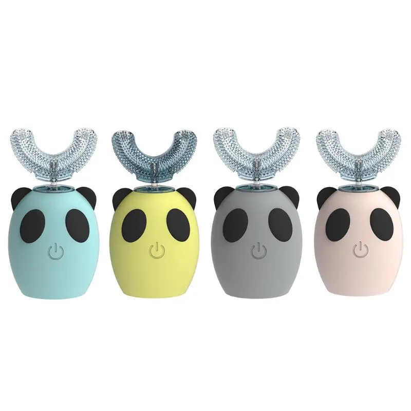 Мультяшная детская звуковая электрическая зубная щетка U образная силиконовая