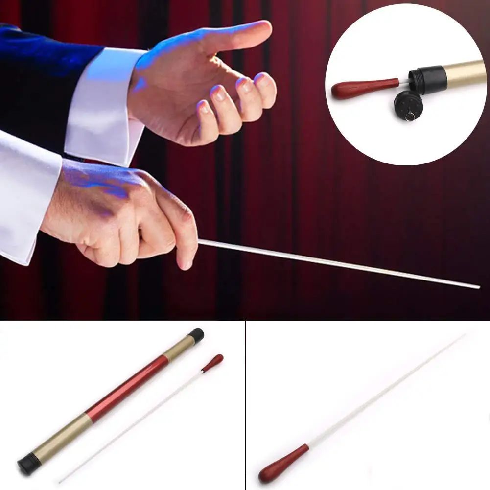 

Wooden Performance Baton Band Conductor Stick Rhythm Music Director Orchestra Concert Conducting Rosewood Handle with Tube