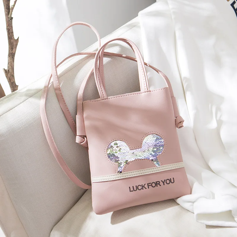 Новинка Disney's маленькая квадратная сумка с блестками и Микки Маусом для