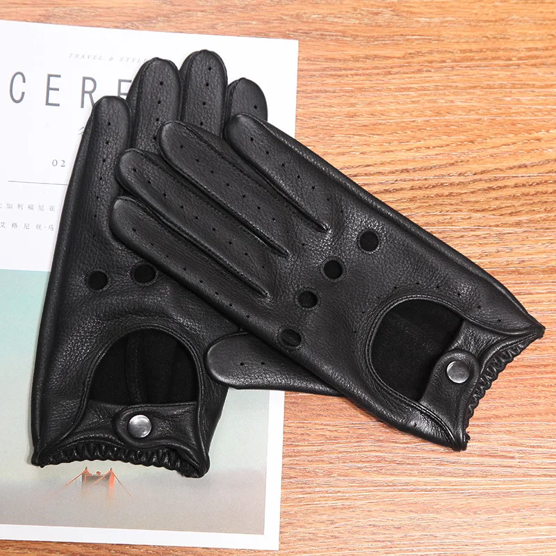 Перчатки мужские из натуральной кожи Нескользящие однослойные оленьей для