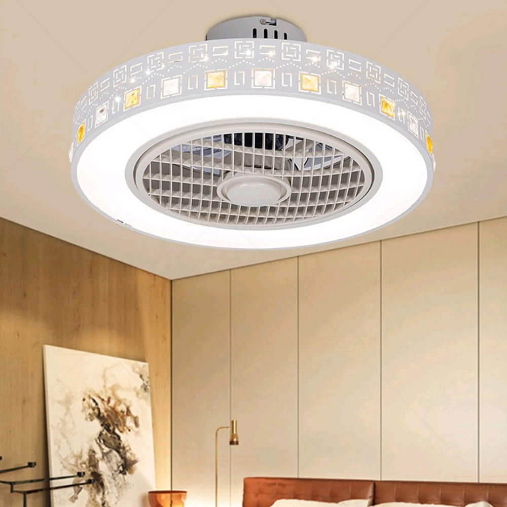 Потолочный вентилятор с подсветкой современный минималистичный для ресторана