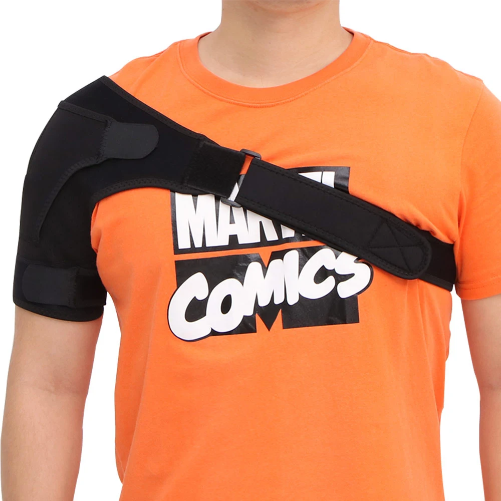 

Adjustable Gym Sports Care Single Shoulder Support Back Brace Guard Strap Wrap Belt Band Pads Black Bandage Men & Women