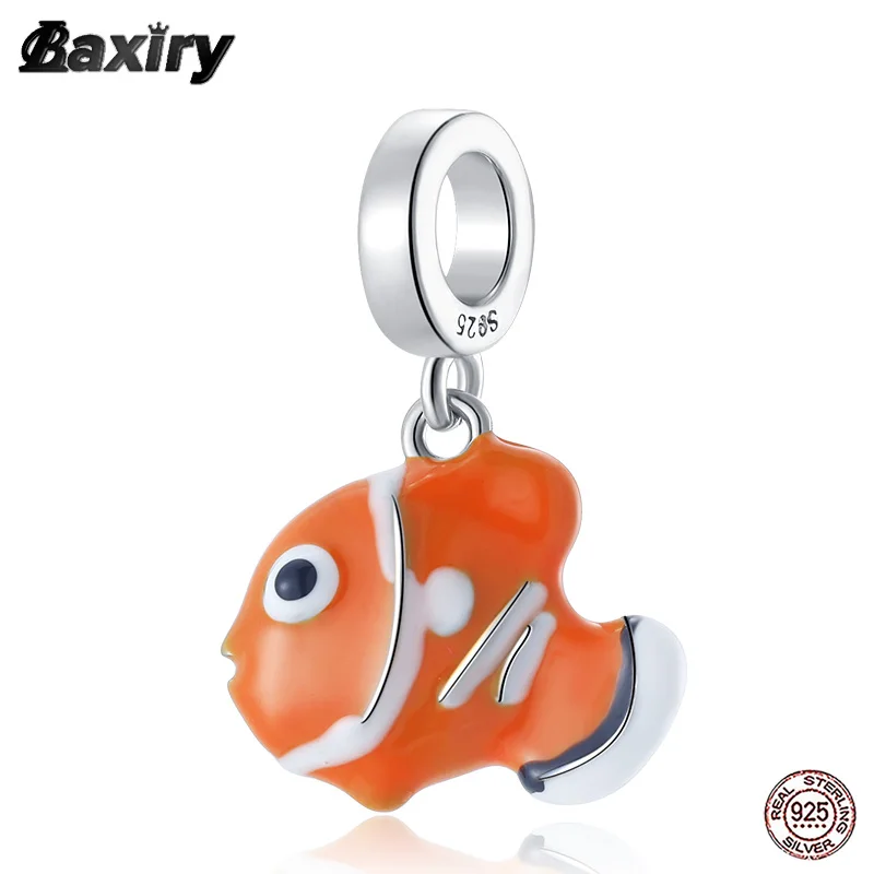 

New Charms Silver 925 Trinket Fish Charm Original Beads For Bracelet Enamel Lovely Women Pendant Sisters Beading Fashion Jewelry