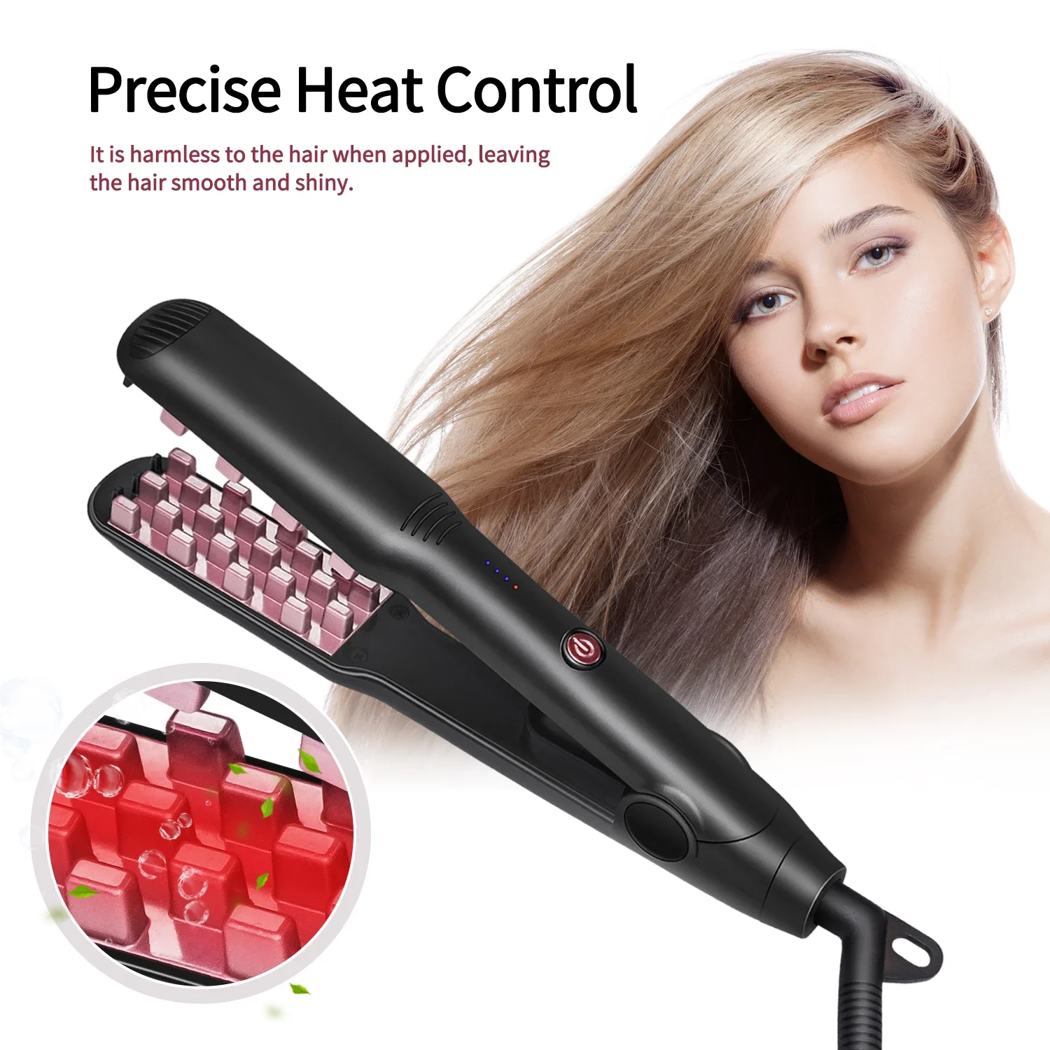 

2 in 1 Hair Straightener Hot Comb Volumizing Iron Hair Straightener Brush Comb Crimper Waves Corn Brushes Corrugation For Hair