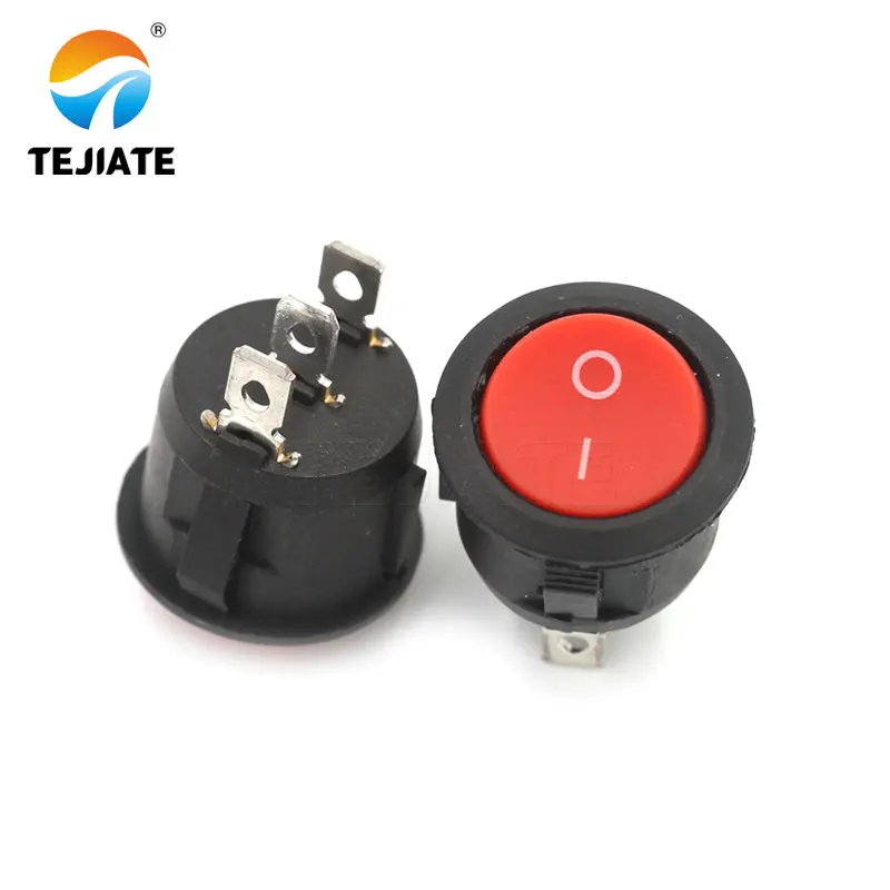 5PCS Ship Type Power Switch Boat Shaped Round Rocker 2/3/4 Feet Red/Green/White/Black Press button 6A 250V Open Hole 20MM | Обустройство
