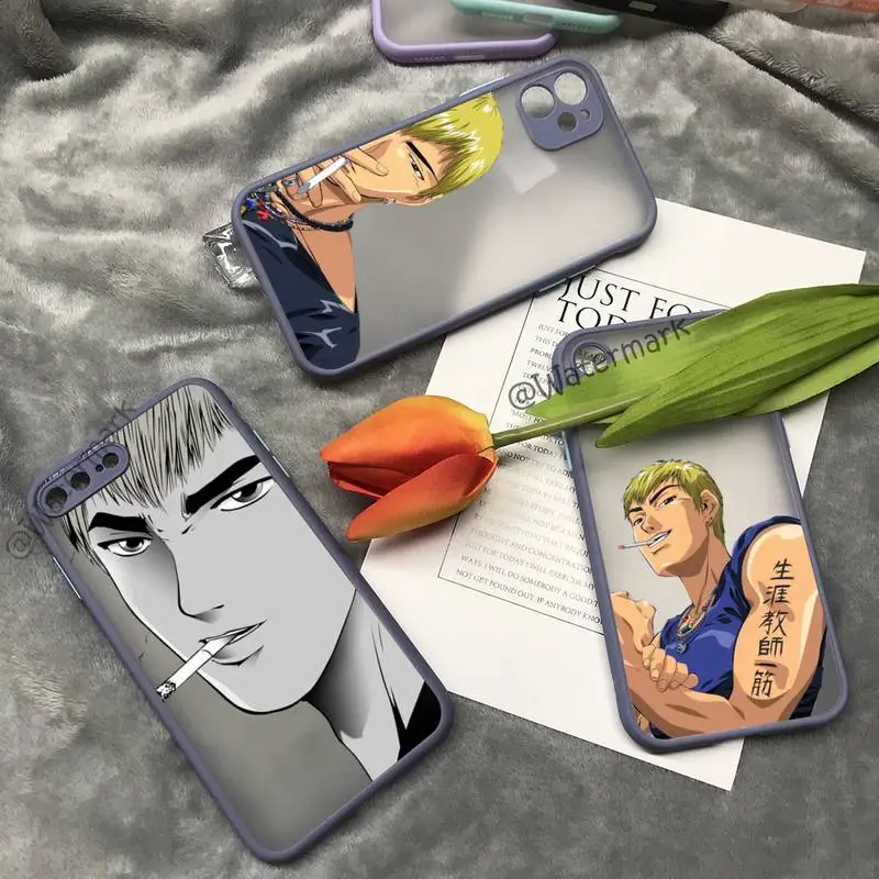

GTO Great Teacher Onizuka Phone Case For IPhone 12 11 Pro Max Xs Xr X 7 8 Plus Grayish Purple Matte Translucent Coque