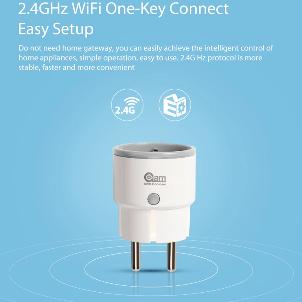NEO Coolcam Wi-Fi умная розетка Мини Беспроводная умная розетка совместима с Alexa Echo, Google Home, IFTT с функцией синхронизации