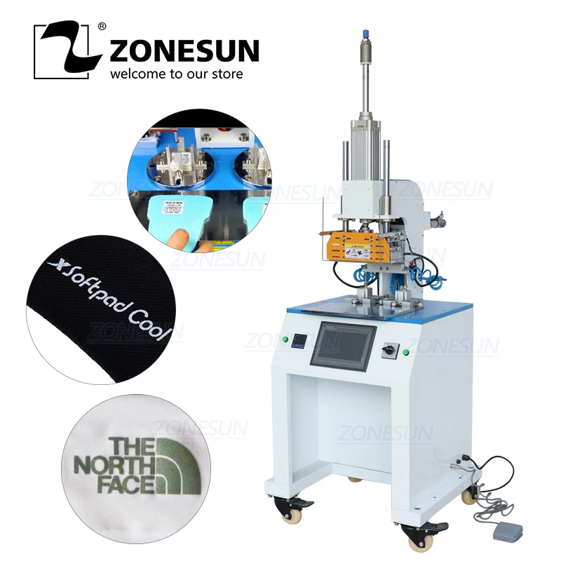 ZONESUN ZY-HTP-C 70*70 мм автомат для штамповки кожаного логотипа формовочная машина