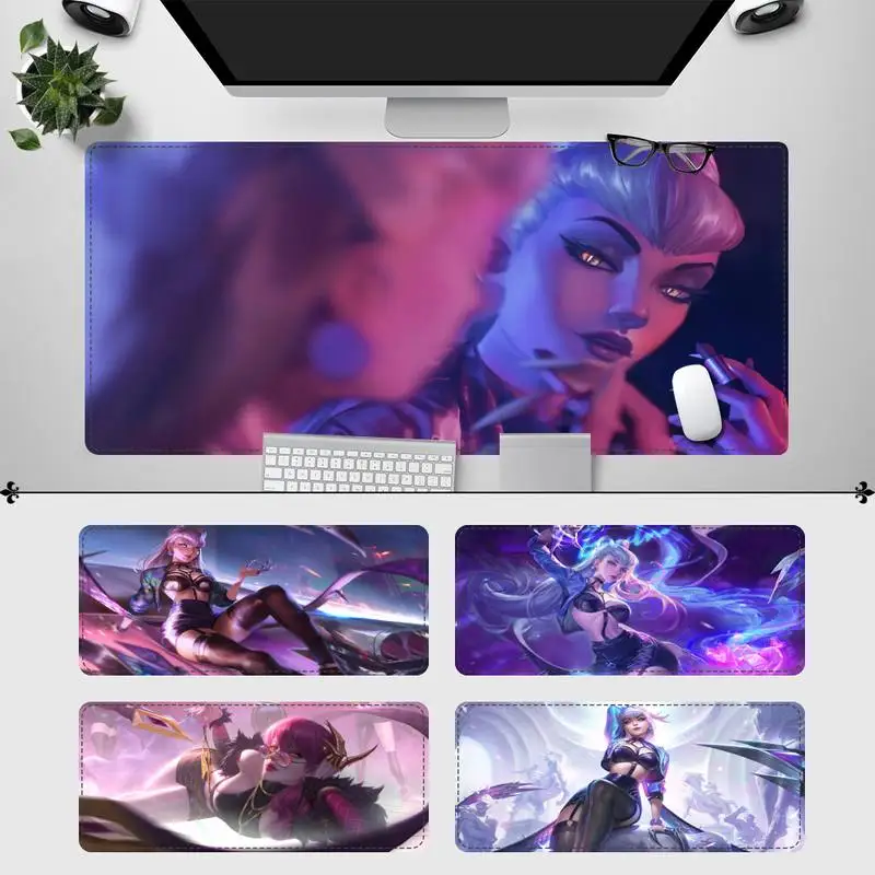 

Luxury League of Legends Evelynn Mouse Pad Gamer Keyboard Maus Pad Desk Mouse Mat Game Accessories For Overwatch