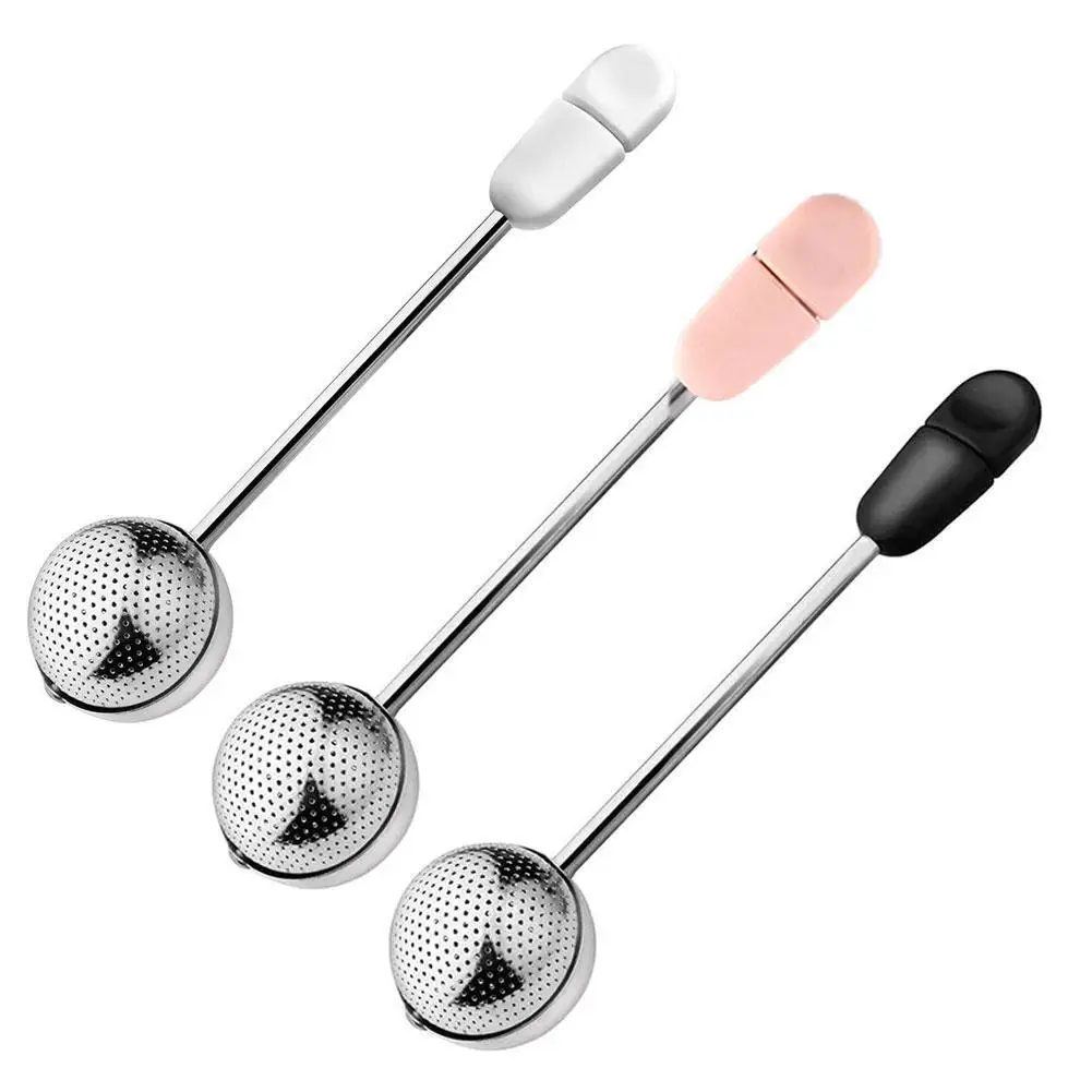 

Стальной фильтр для чайника, шарик для заварки, портативный тонкий сетчатый фильтр для чая с ручкой, вращение на 360 градусов, чайный инструме...