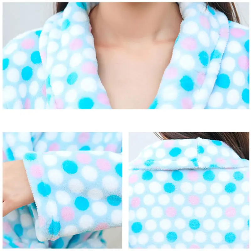 Winter Robe Housecoat Long Sleeve Floral Cotton Sleepwear Lingerie Nighty Kimono Female Robes Warm Plus Size Women Sexy Bathrobe | Женская