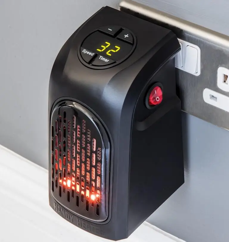400 Вт Электрический Настенный Обогреватель мини портативный плагин личное пространство грелка для внутреннего отопления Кемпинг любое место регулируемый термостат