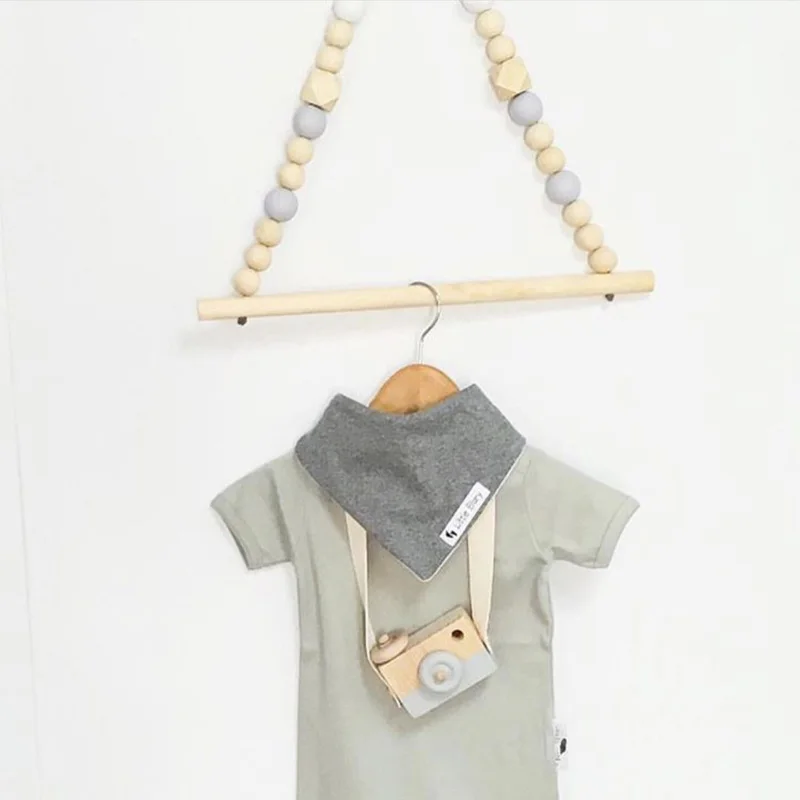 

Kids Room Clothes Hanger Nordic Wooden Beads Wall Hanging Coat Rack Girl Boy Bedroom Decorations Nursery Home Decor Organizer