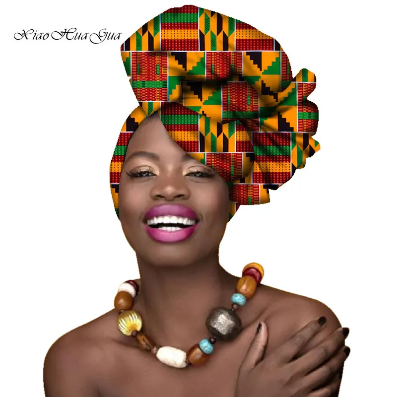 Африканская головная повязка для женщин модная с Африканским принтом хлопковый африканский головной