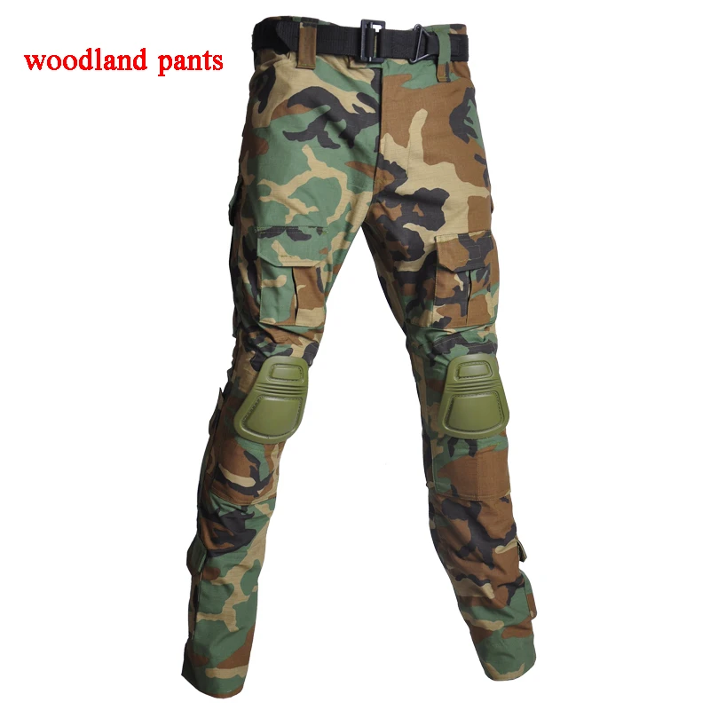 pants woodland Уличная Военная тактическая Униформа для страйкбола Пейнтбольная камуфляжная охотничья одежда унисекс дышащая Боевая Стрельба Armys костюмы - Цвет: pants woodland