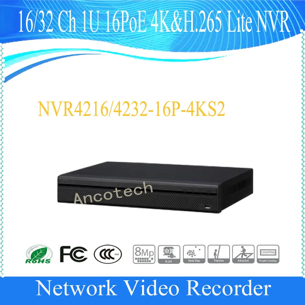

Dahua CCTV NVR 16/32Ch 1U 16PoE 4K&H.265 Surveillance Network Video Recorder NVR DHI-NVR4216-16P-4KS2/DHI-NVR4232-16P-4KS2