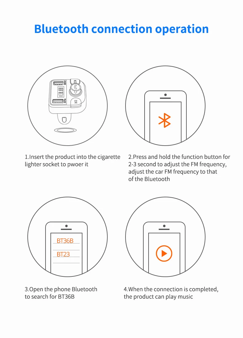 

KORSEED Quick Charge 5.0 Car Charger for Phone FM Transmitter Bluetooth Car Kit Audio MP3 Player Fast Dual USB Car Phone Charger