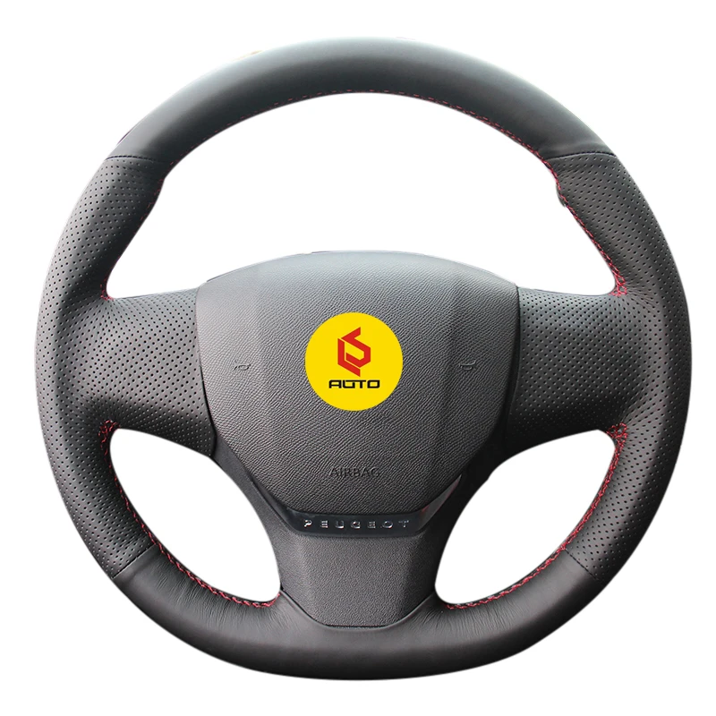 Ручная швейная Оплетка на рулевое колесо Крышка для Peugeot 408 2014 2015 funda volante кожаный