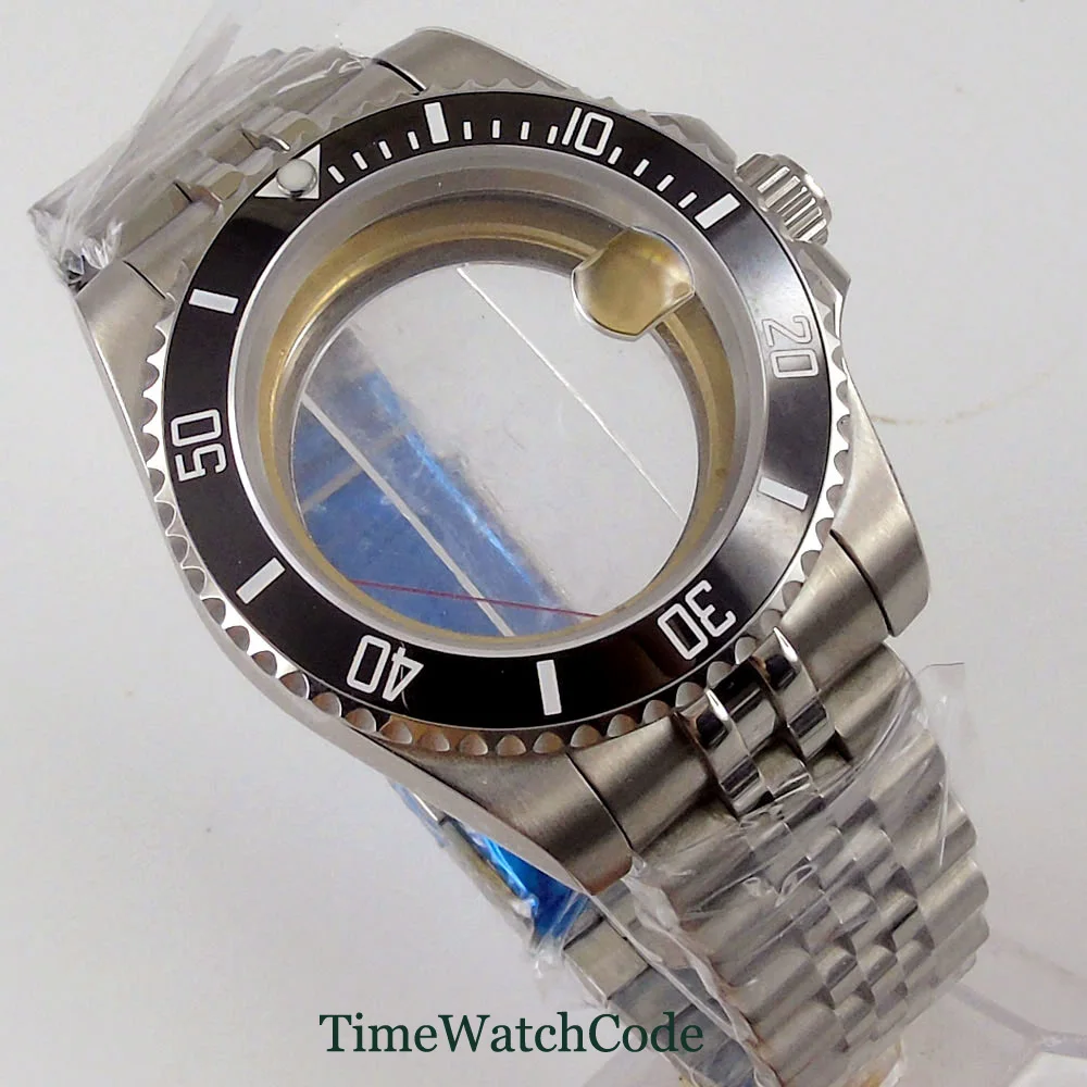 40 мм чехол для часов + запасные части ремешка подходит NH35A Miyota8215 821A ETA2836 сапфировое