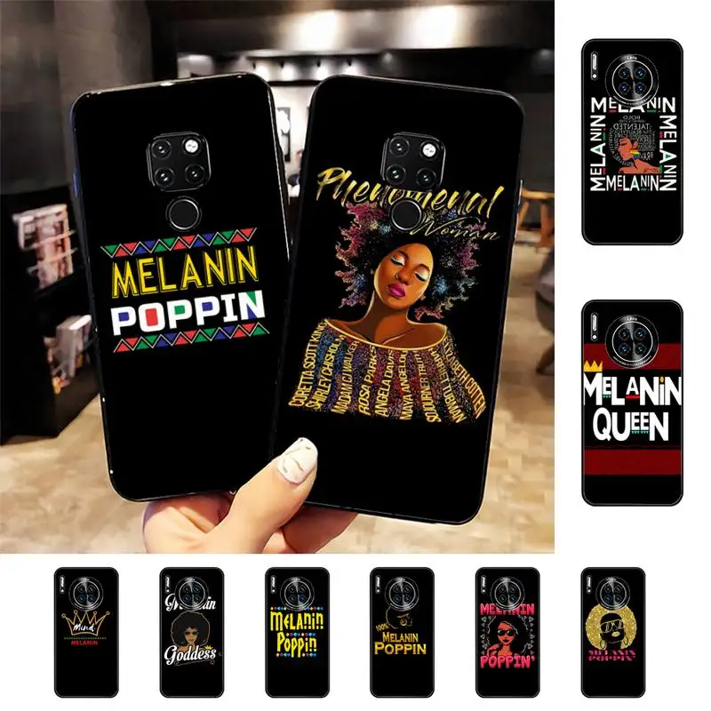 

Afro Black Girl Magic Melanin Poppin Phone Case For Huawei Nova3I 3E mate20lite 20Pro 10lite Luxury funda case