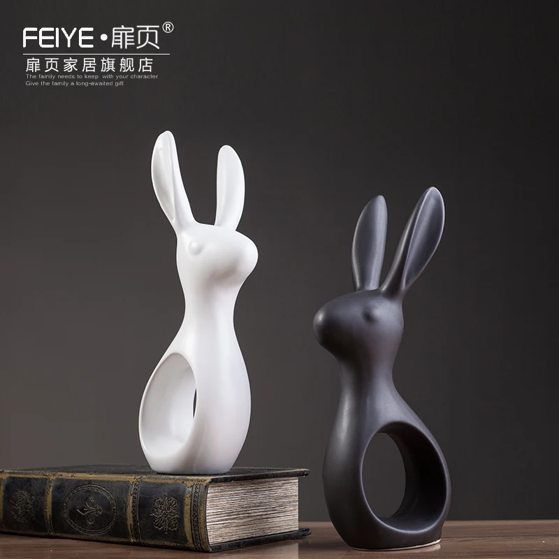 

The Nordic home decoration place of the sitting room TV ark wine indoor ceramic furnishings rabbit wedding gift