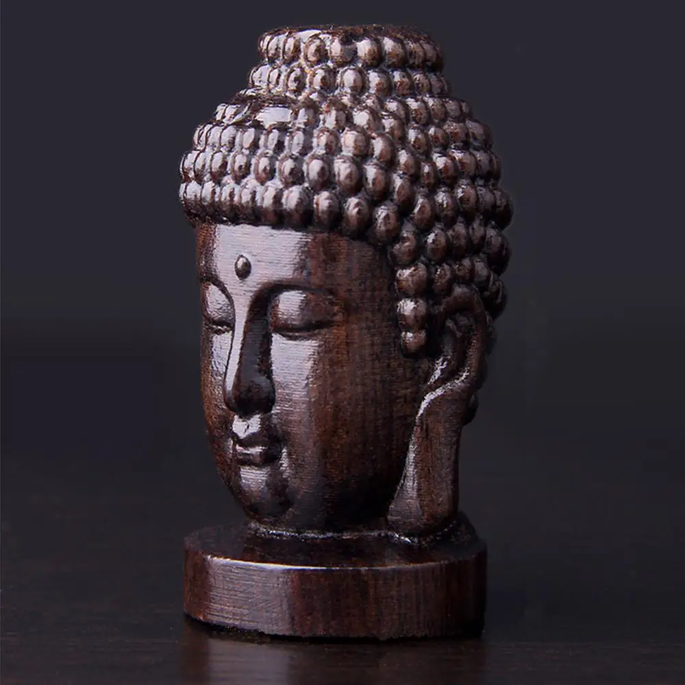 Маленькая деревянная статуя Будды статуэтка голова скульптура аксессуары для