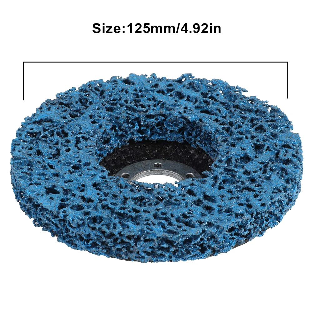 

Removal Abrasive Wheel 125mm Paint Wood Plastic Nylon Polishing Wheel Rust Removal Clean Grinding Car Blue Polishing Pad 5PCS