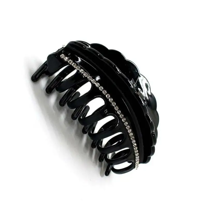 

12 Pcs Hair Claw Black Acrylic Elegant Drill Practical Hair Claw Clip Hair Accessories Hair Claw Clamp for Girls Ladies Women