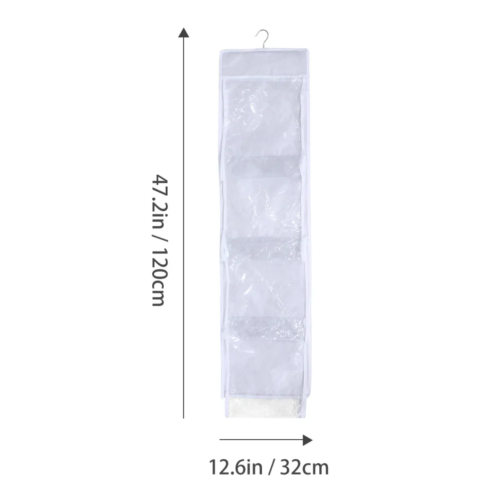 

1pc Door Hanging Non-woven Transparent Double Sides Pockets Bag Storage Holder