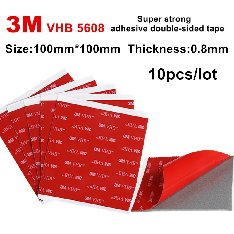 

3M 5608VHB tape strong adhesive high temperature resistant double-sided adhesive for car/home/office deco size 100 X 100mm
