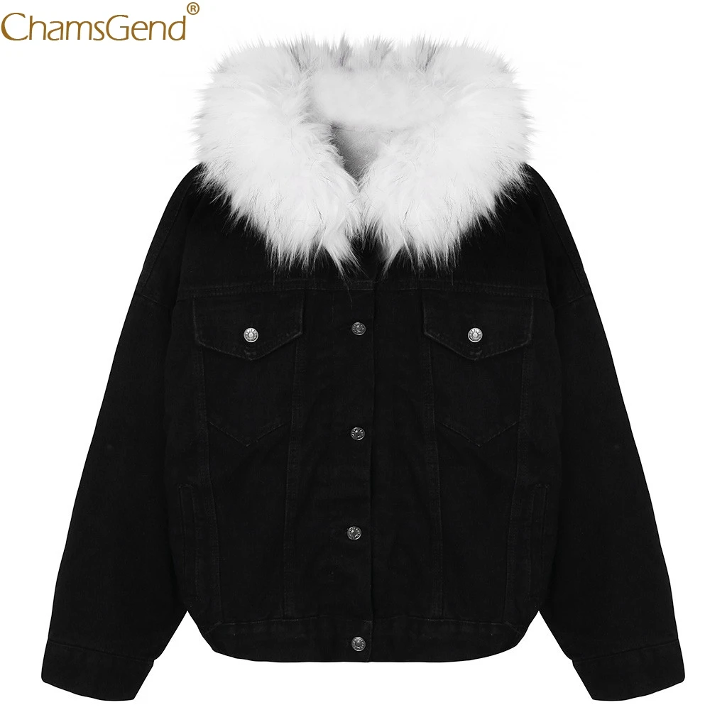 Женская теплая джинсовая куртка Женское пальто модное зимнее негабаритное