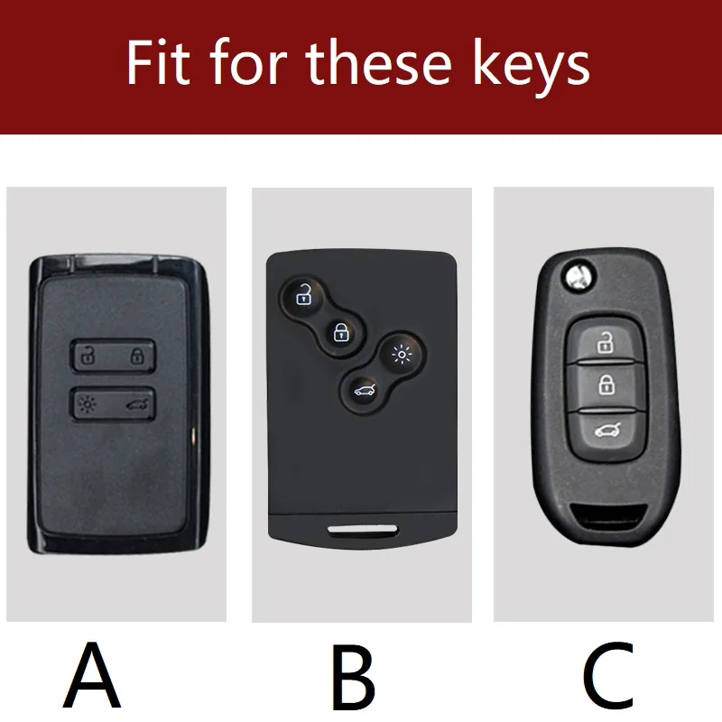 

Retro style genuine leather Car Key Case Cover For Renault Captur Espace Clio Megane Koleos Kadjar scenic 4 16-19