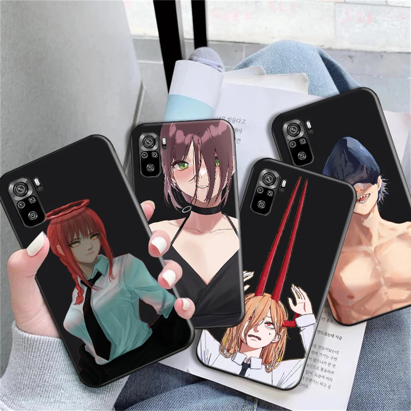 

Chainsaw Man Anime Phone Case For Xiaomi Redmi Note 9 5G China version Aki Pahwa Pochita Back Cover Soft TPU Funda Coque Cases