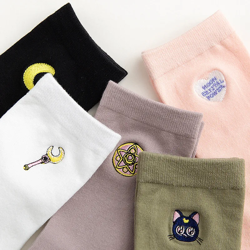 Модные милые Креативные украшение в виде кота Хлопковые женские носки Одежда