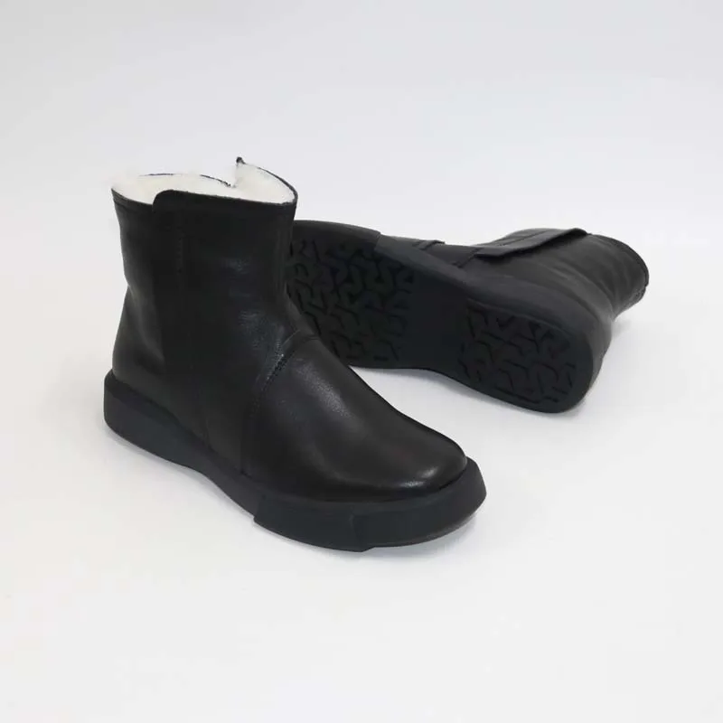 Зимние меховые сапоги, теплые сапоги из натуральной шерсти, сапоги с боковой молнией, сапоги из овчины, натуральная шерстяная теплая обувь д...