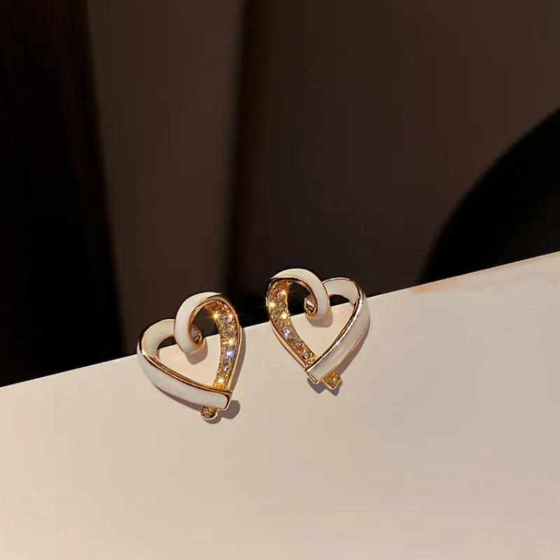 

Trend Creative Oil Diamond Love Exquisite Earrings Women's Romantic Gift Design Sense Jewelry Earrings Wholesale