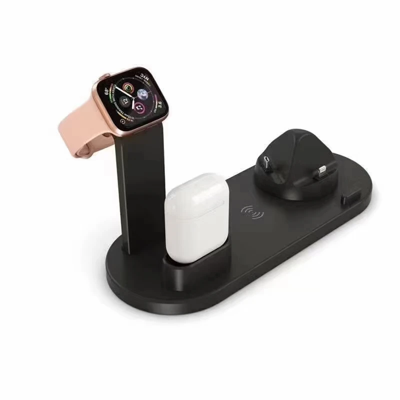 

5 в 1 беспроводная зарядная док-станция 15 Вт для iPhone 12/12 Pro/11/11 Pro/11 Pro Max/XSMax/X/8P/8 Iwatch наушники